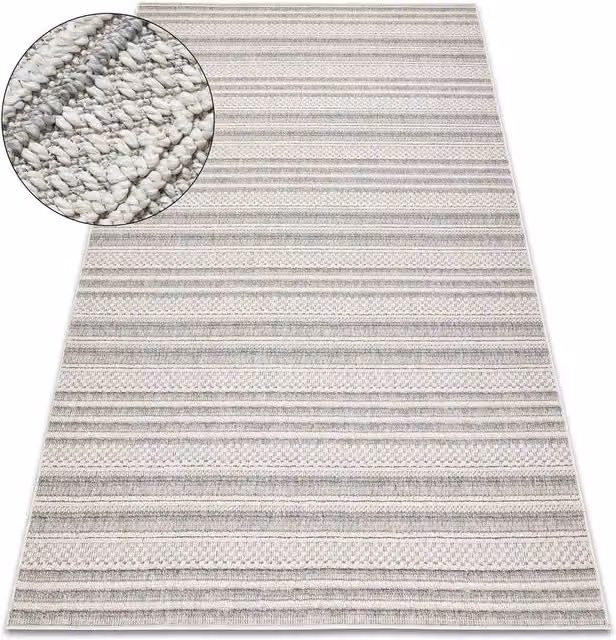 RugsX Origi Geometric Grey Flat Weave Rug, W: 80 cm, L: 150 cm – 1