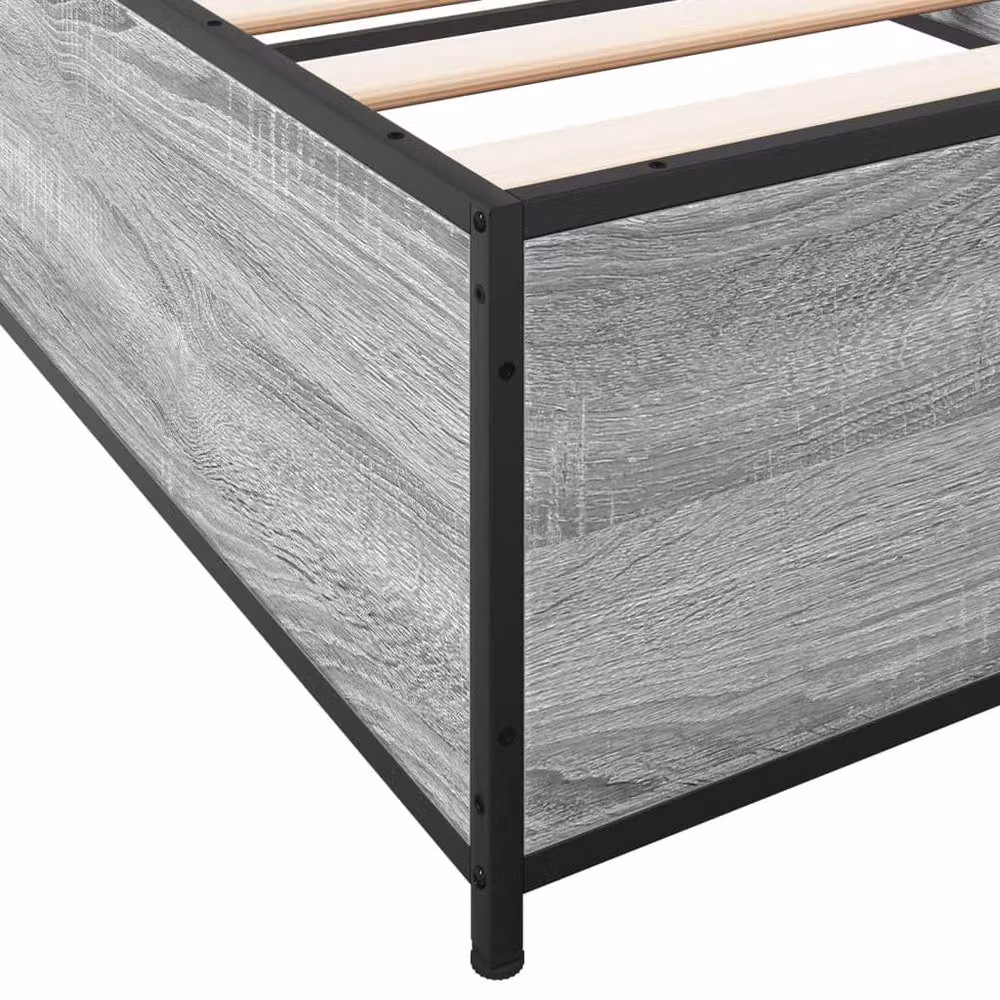 Berkfield Home Sonoma Small Single Bed Frame in Grey, W: 75 cm, L: 190 cm – 3