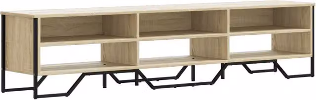 Berkfield Home Modern Sonoma Oak TV Cabinet in Light Brown, W: 180 cm, D: 34 cm, H: 41 cm – 1