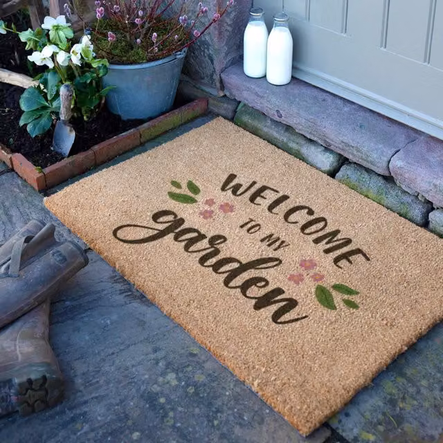 Artsy Mats Welcome To My Garden Doormat, Brown, W: 90 cm, D: 60 cm