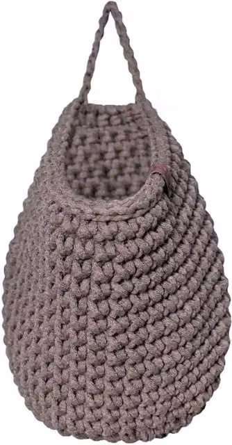 Zuri House Crochet Hanging Bag in Brown, XXS