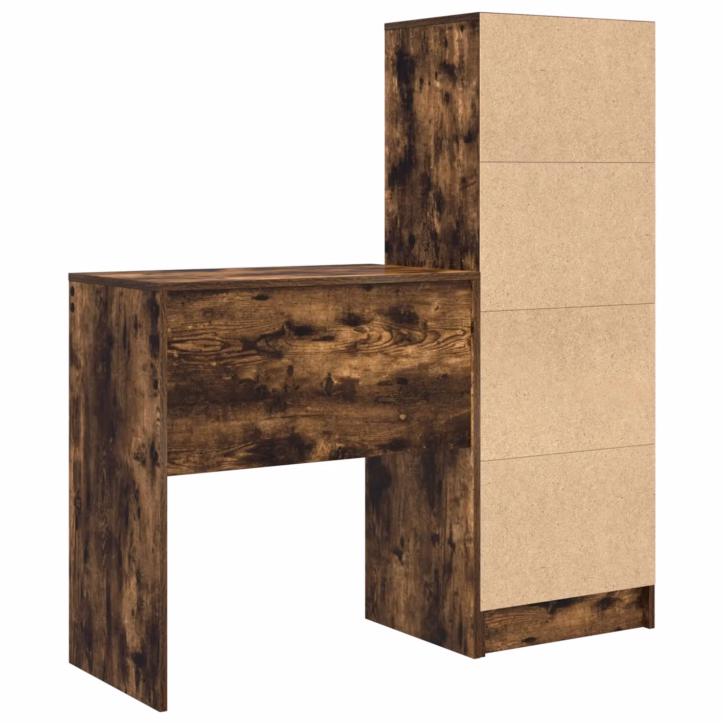 Berkfield Modern Writing Desk with Storage in Smoked Oak and Green – 3