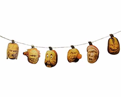 Shatchi Halloween Spooky Pumpkin Face Banner Garland, Orange and Multicolour Hanging Party Bunting – 1