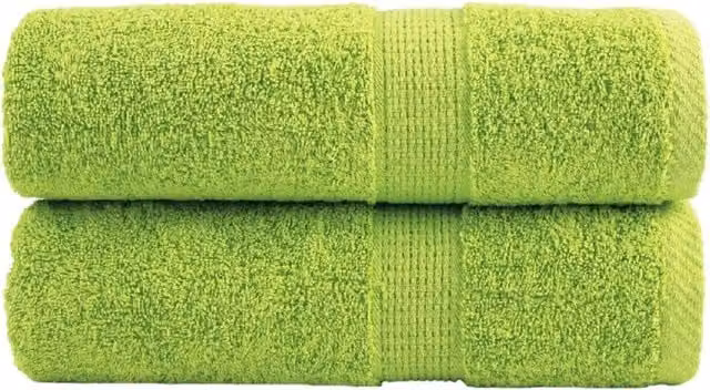 Berkfield Home SOLUND Premium Cotton Terry Guest Towels, 2 Pack, Apple Green, W: 30 cm, H: 50 cm, 600 gsm