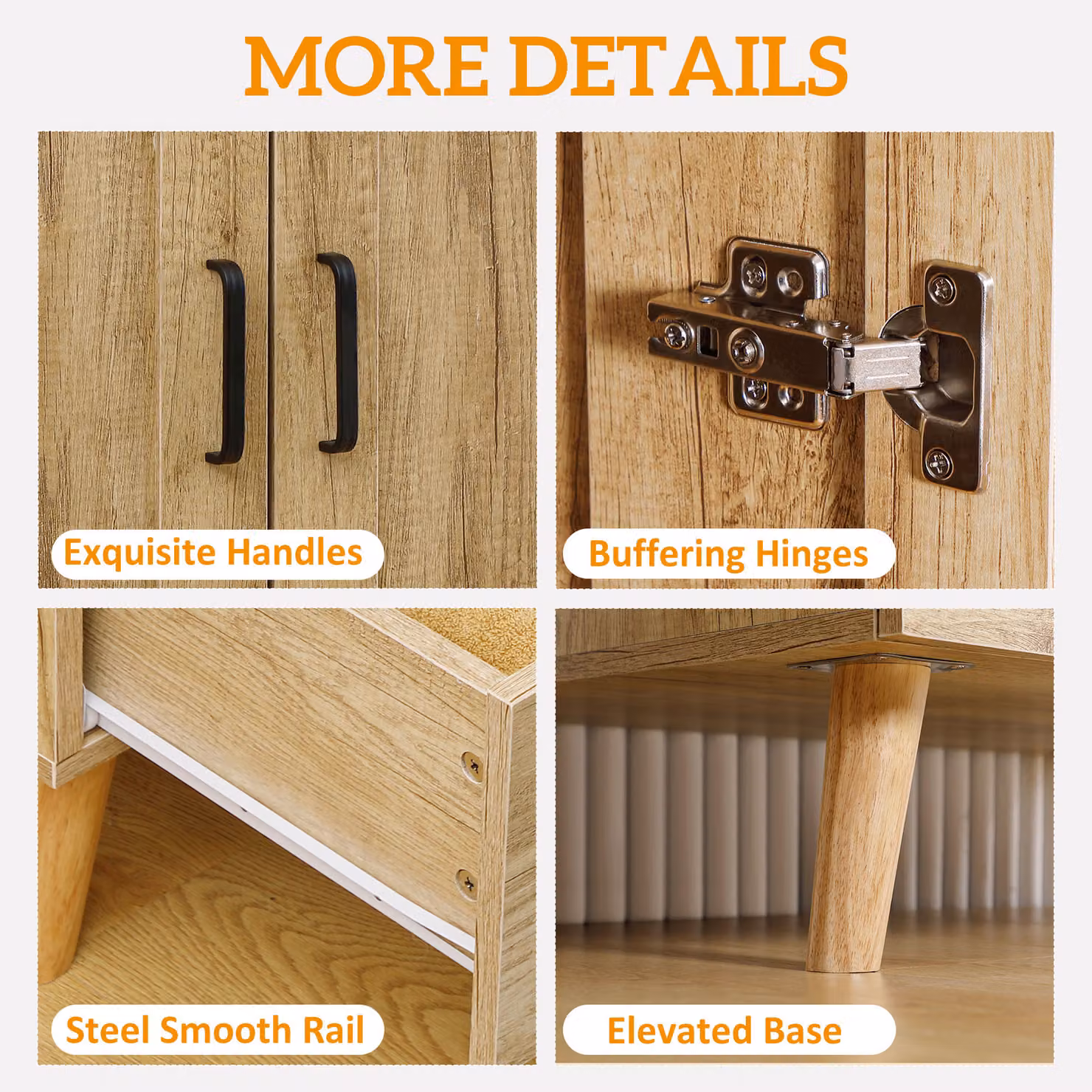 HOMCOM Modern 2 Door Wardrobe with 2 Internal Drawers and Hanging Rail, Brown, H 180 x W 80 x D 52 cm – 4