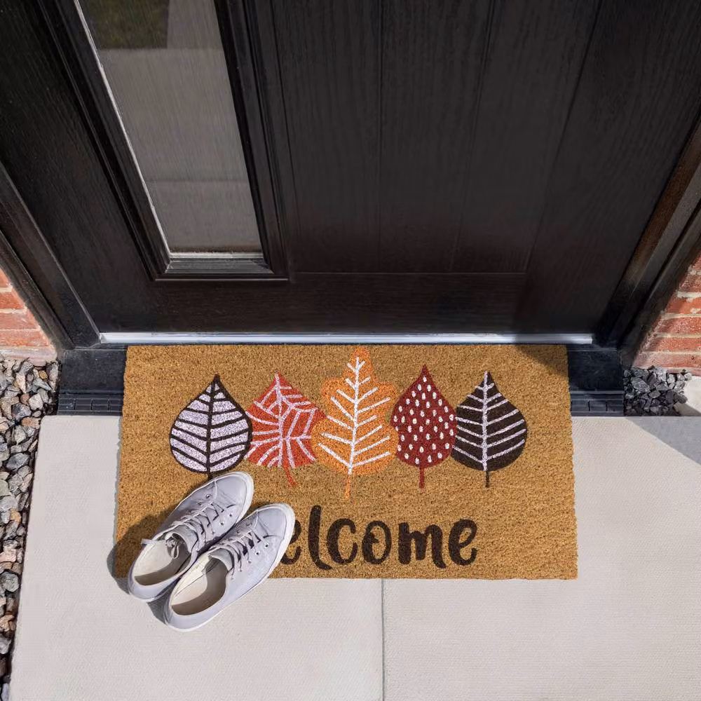JVL Multicolour Floral Coir Doormat with PVC Backing, W: 45 cm, D: 75 cm – 4