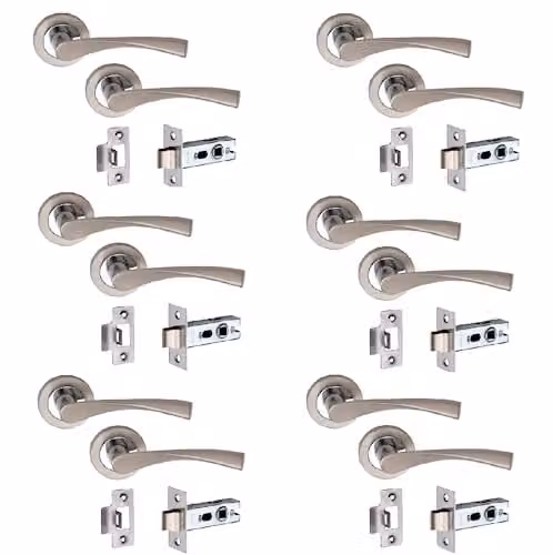 Golden Grace Astrid Screw Door Handles in Polished Chrome and Silver – 1