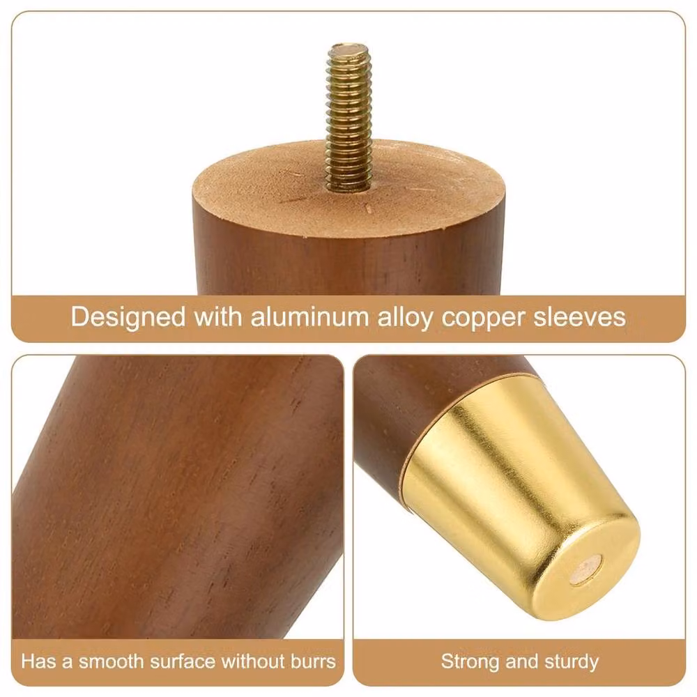 EONLION Set of 4 Brown Wood Furniture Legs, 15.24 cm – 3
