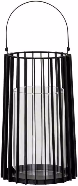 Lemon Pavilion Lynk Large Lantern with Handle and Candle Holder, Black, W/D/H: 22 x 22 x 50 cm – 1