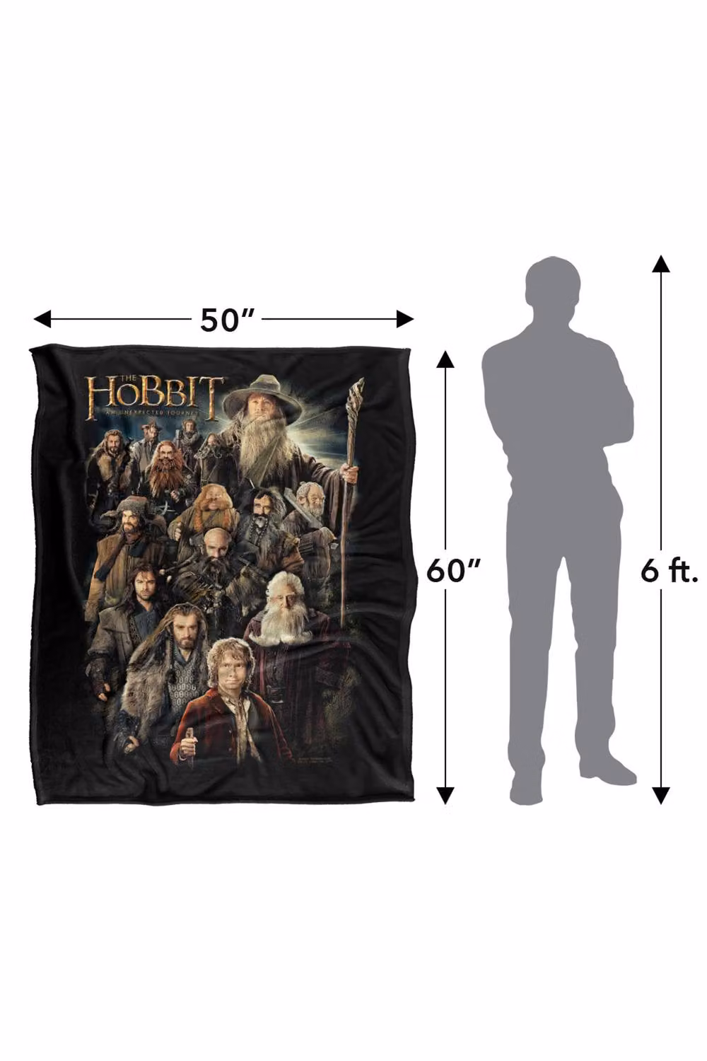 Warner Bros. The Hobbit Somber Company Extra Large Super Soft Silky Touch Fluffy Throw Blanket in Multicolour – 3