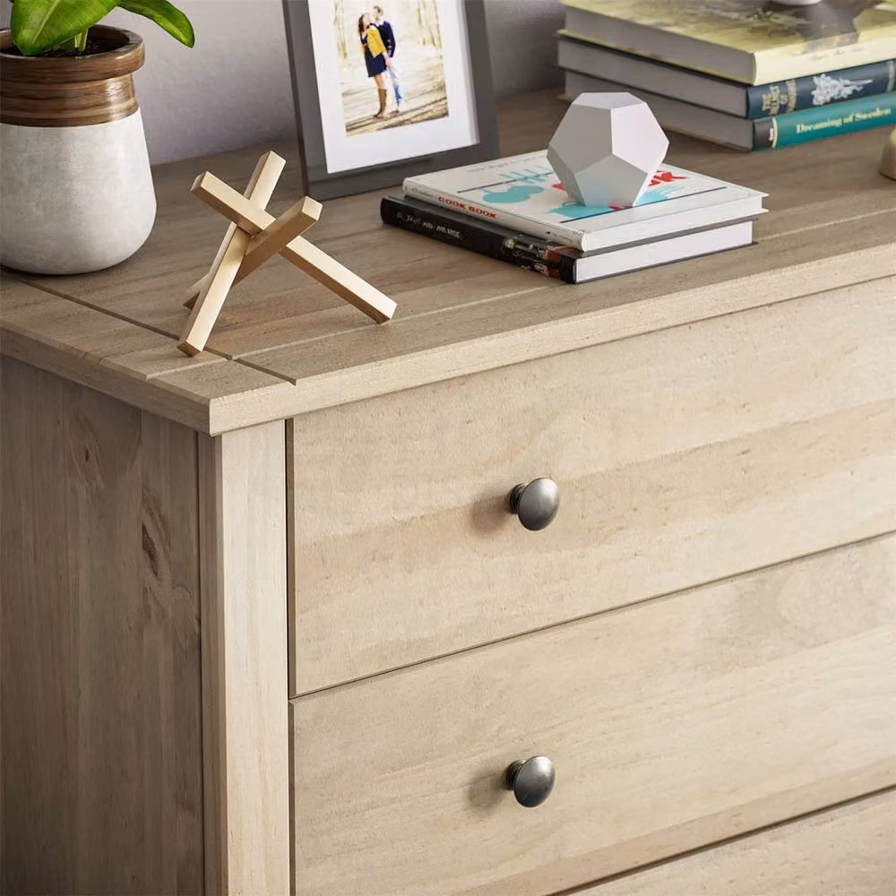 Havendro 4 Drawer Chest of Drawers in Solid Pine with Oak Finish, Brown – 3