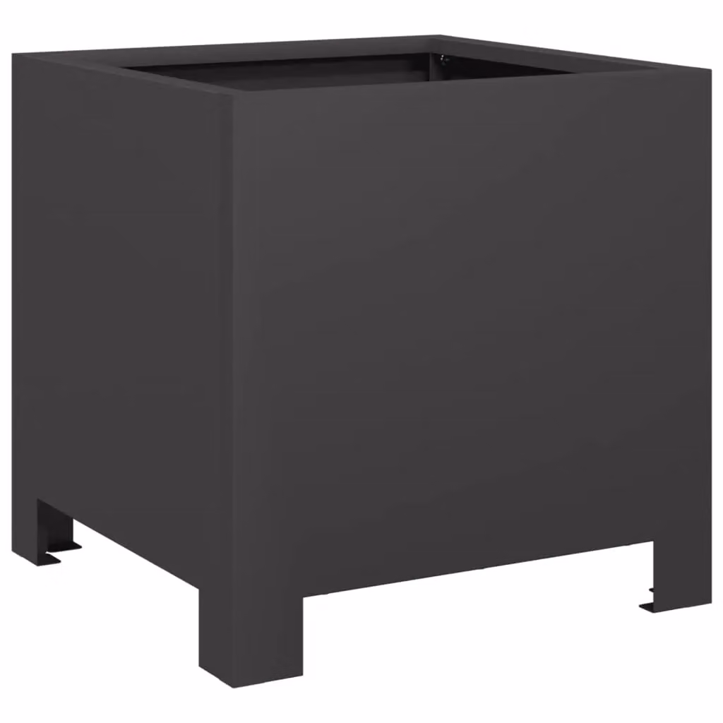 Berkfield Home Steel Garden Planter Tub, Black, W/D/H: 30 x 30 x 30 cm – 2