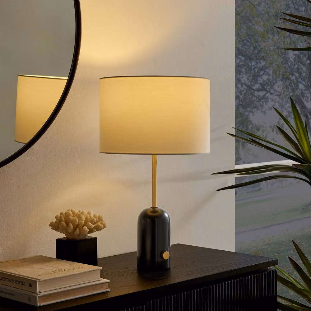 FurnitureboxUK Joceline Dimmable Table Lamp with Black Marble and Gold/Brass Base – 2