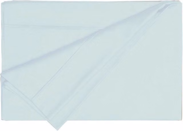 Belledorm Egyptian Cotton 200 Thread Count Percale Flat Sheet in Light Blue, W/D/H: 90 x 200 cm