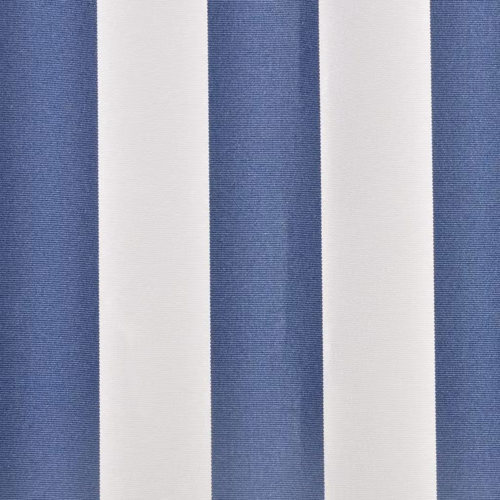 Berkfield Home Blue and White Polyester Awning Sunshade Canvas W: 6 m, D: 3 m – 2