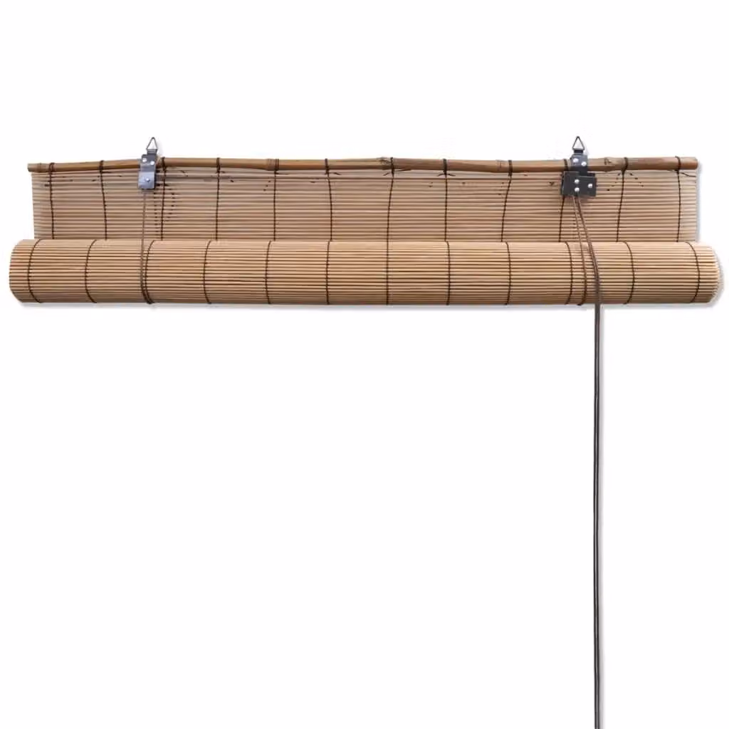 Berkfield Home Bamboo Roller Blinds, 2 Pack, Brown, W: 100 cm, H: 160 cm – 3
