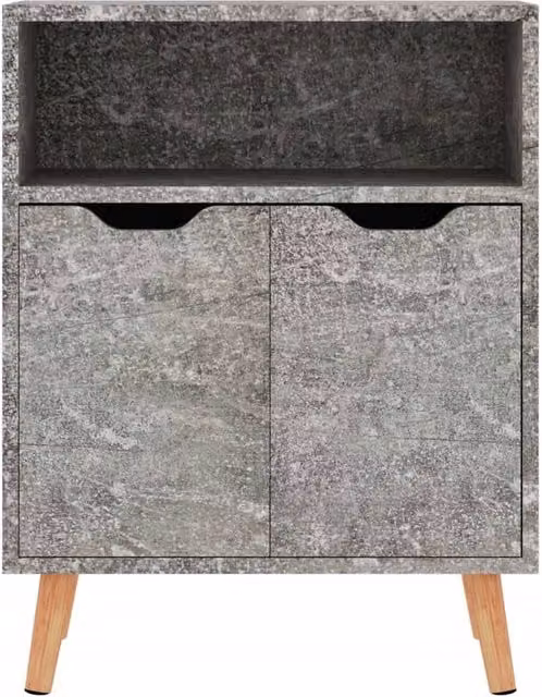 Berkfield Home Sideboard in Concrete Grey, W/D/H: 60 x 30 x 72 cm