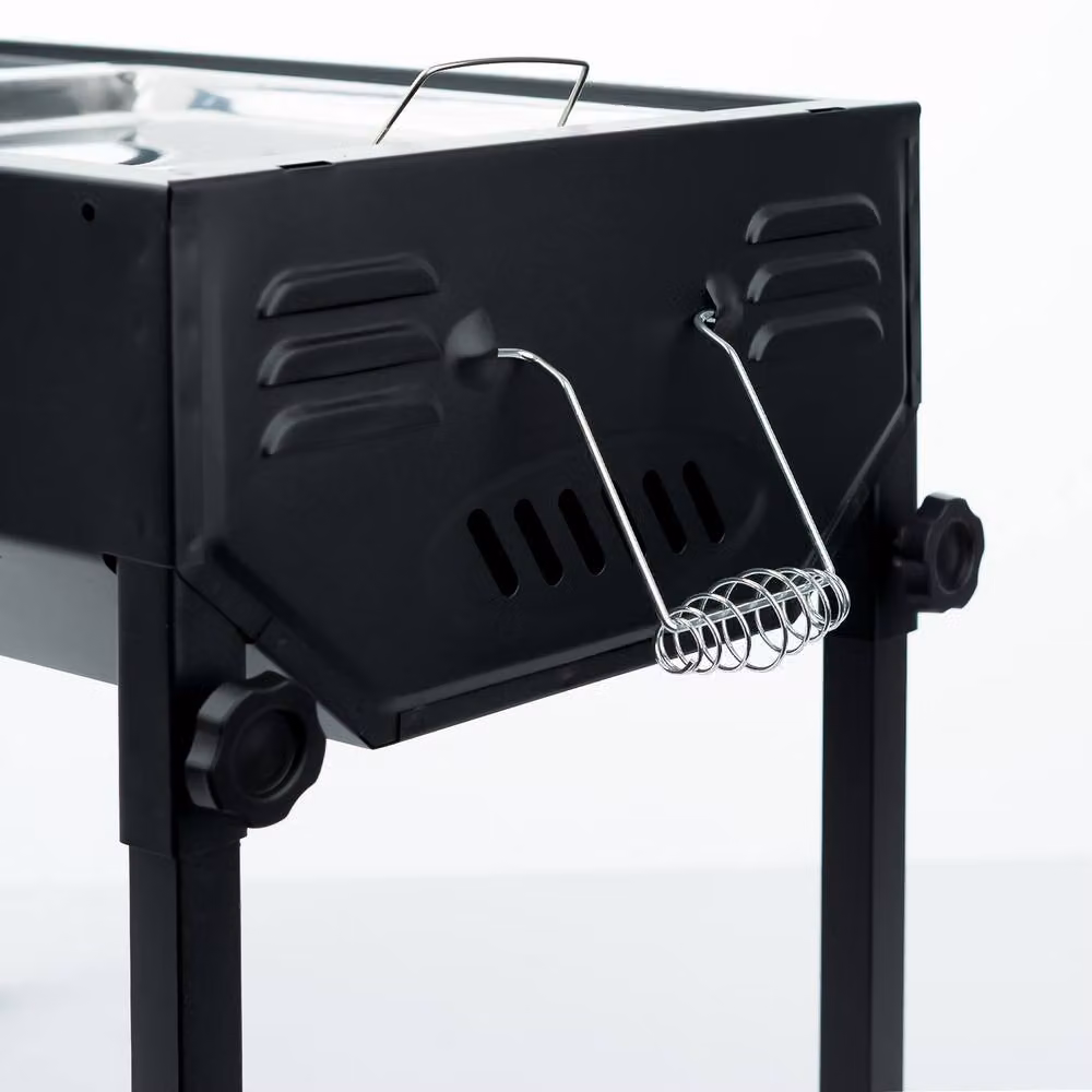 Crystals Portable Tabletop Charcoal BBQ Grill in Black, Enamelled Steel – 6