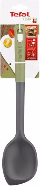 Tefal Essential 2 in 1 Non-Scratch Heat Resistant Silicone Scraping Spoon in Grey