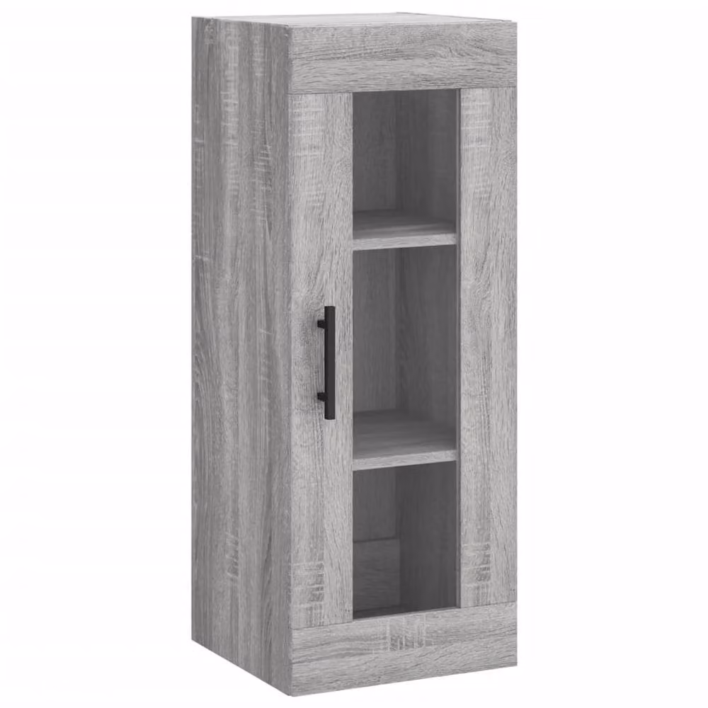 Berkfield Home Wall Mounted Cabinet in Grey with Glass Doors, W/D/H: 34.5 x 34 x 90 cm – 3