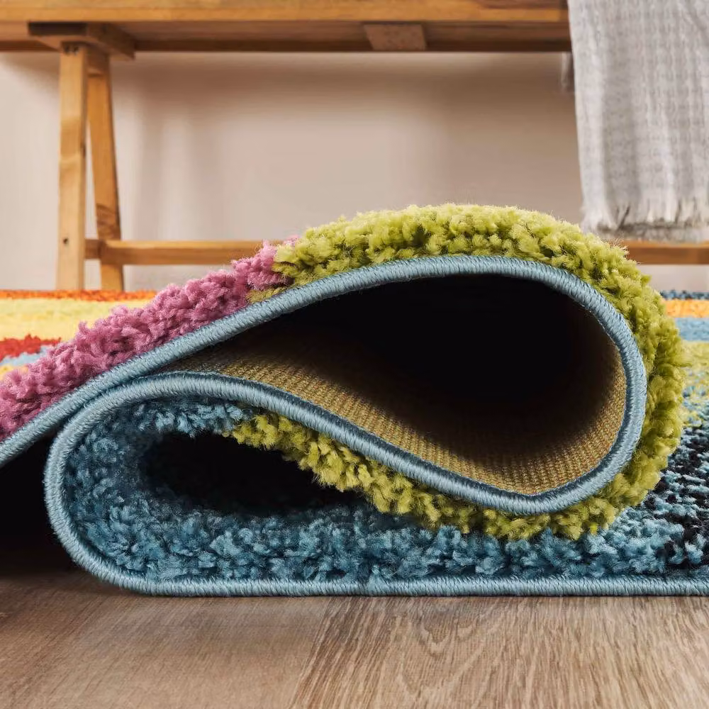 Desire Rugs Rio Geometric Shaggy Area Rug, Multicolour, W: 200 cm, D: 290 cm – 2