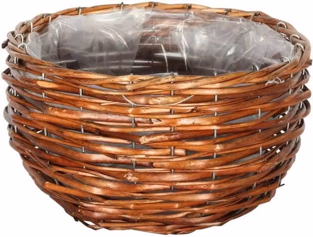 KDMD Brown Open Weave Rattan Round Basket with Handles – 1