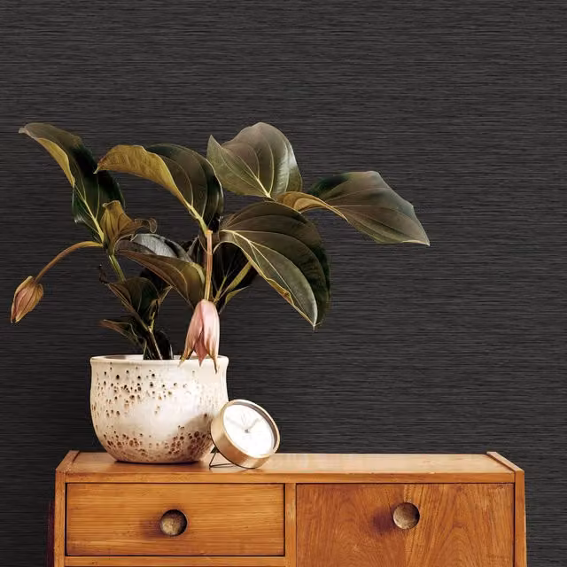 Superfresco Easy Serenity Textured Plain Wallpaper in Black