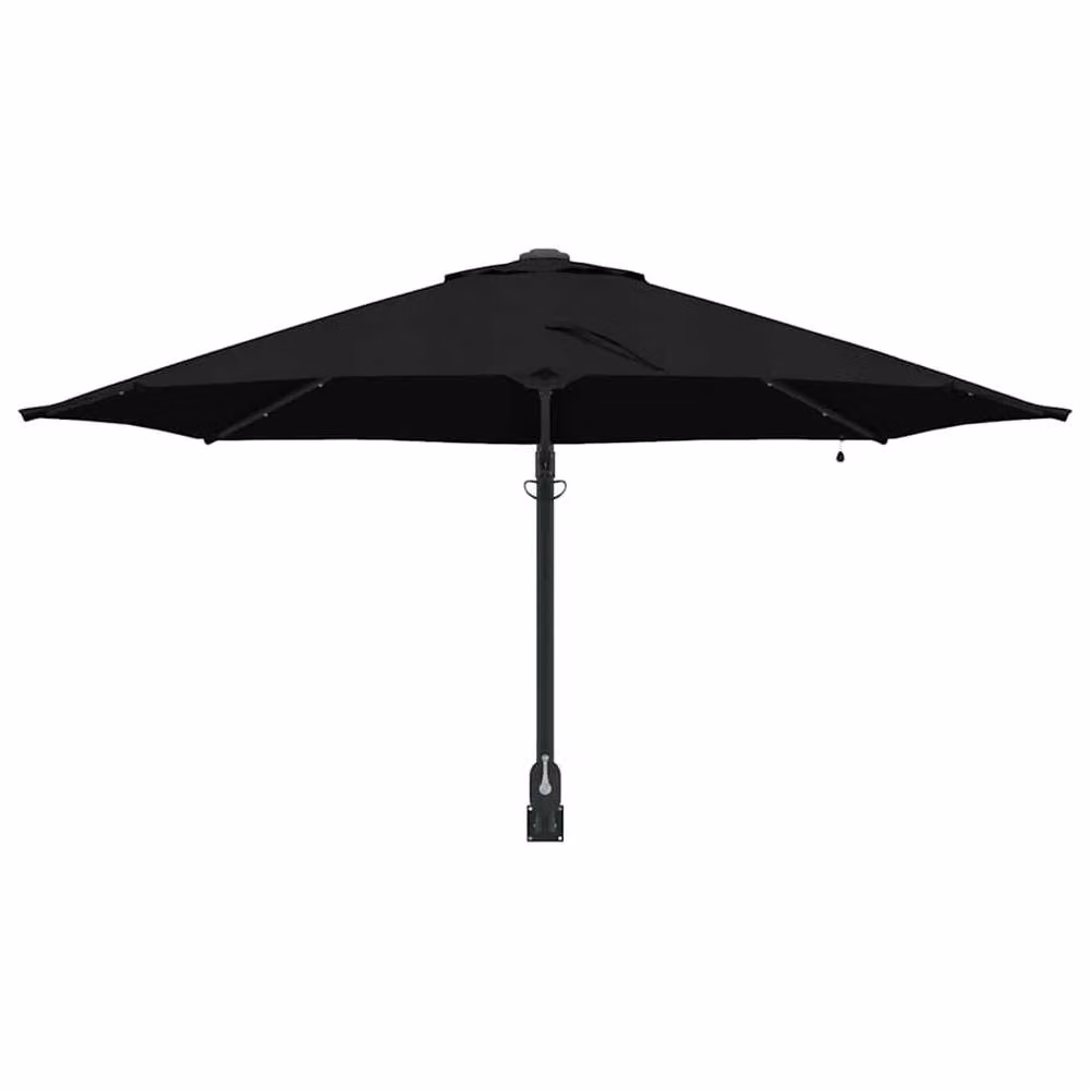 Berkfield Home Wall-mounted Garden Parasol with LEDs in Black, Diameter: 248 cm – 4