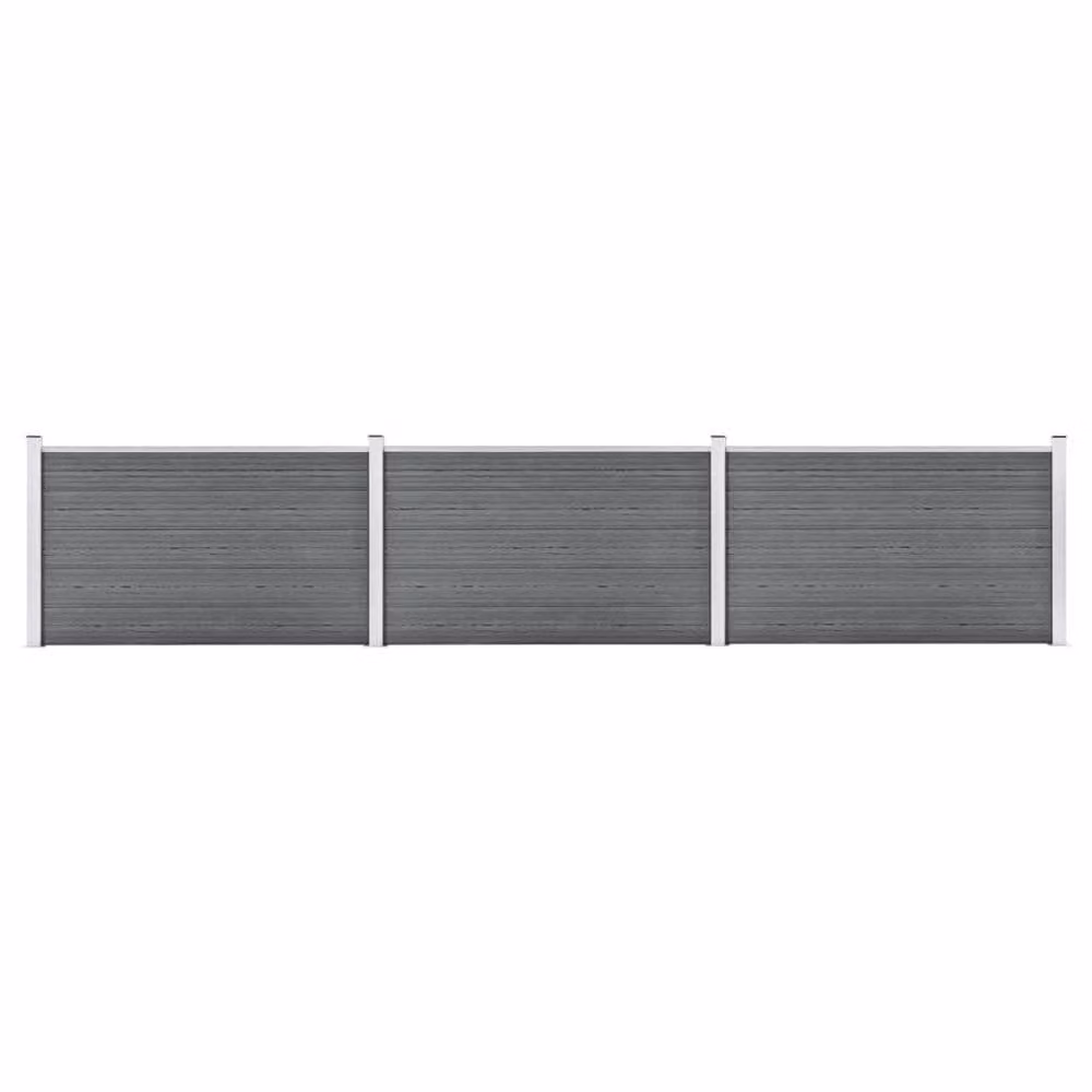 Berkfield Home Durable WPC Garden Fence, Grey, W: 526 cm, H: 106 cm – 1