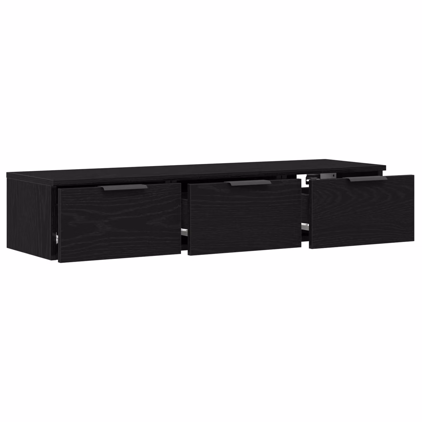 Berkfield Home Black Oak Wall Cabinet in Matt Black MDF, W/D/H: 102 x 30 x 20 cm – 2