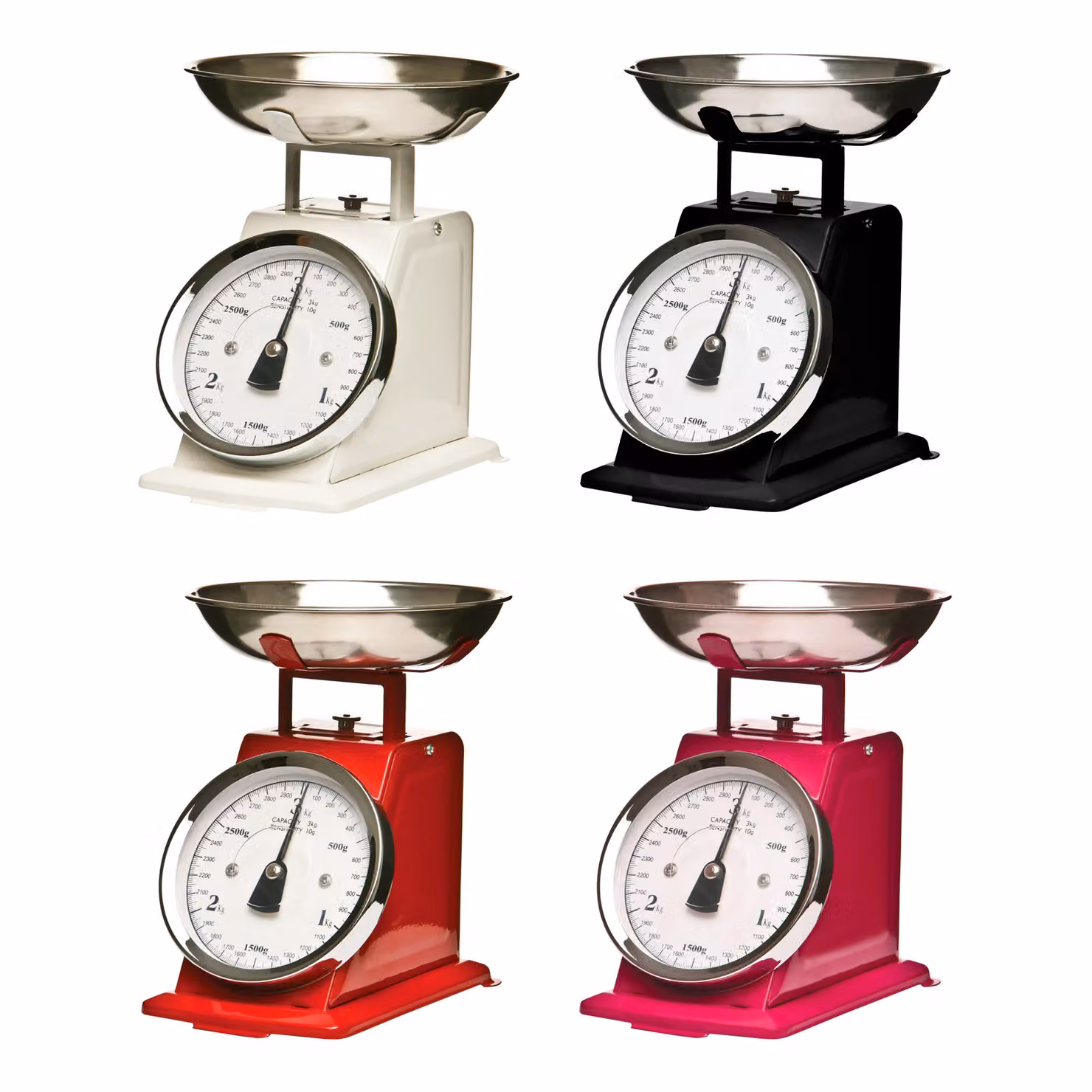 Orsina Retro Style Manual Kitchen Scale, 3kg Capacity, Black and Silver Metal Construction – 2