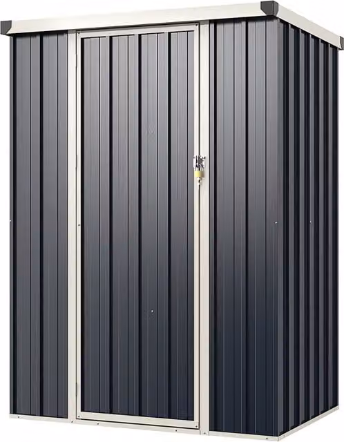 Costway Snap Assembly Metal Storage Shed in Grey