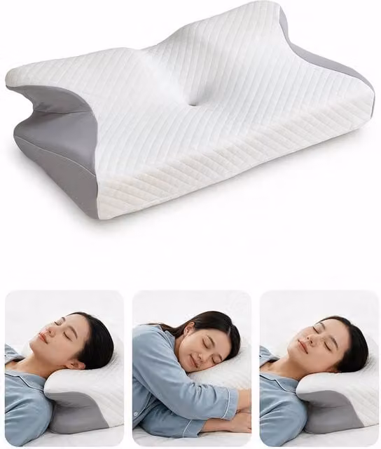 Living and Home Contoured Slow Rebound Memory Foam Pillow in White