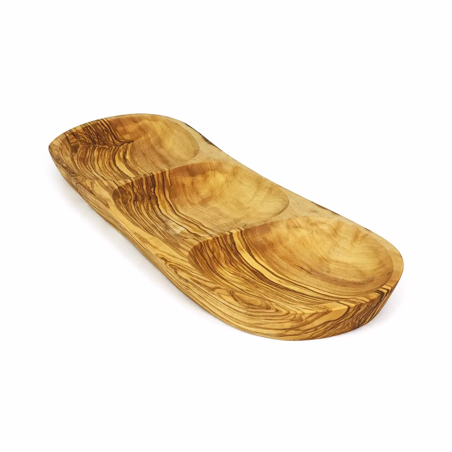 Verano Spanish Ceramics Brown Wood Grained 3 Section Snack Dish W: 27 cm, D: 20 cm – 2