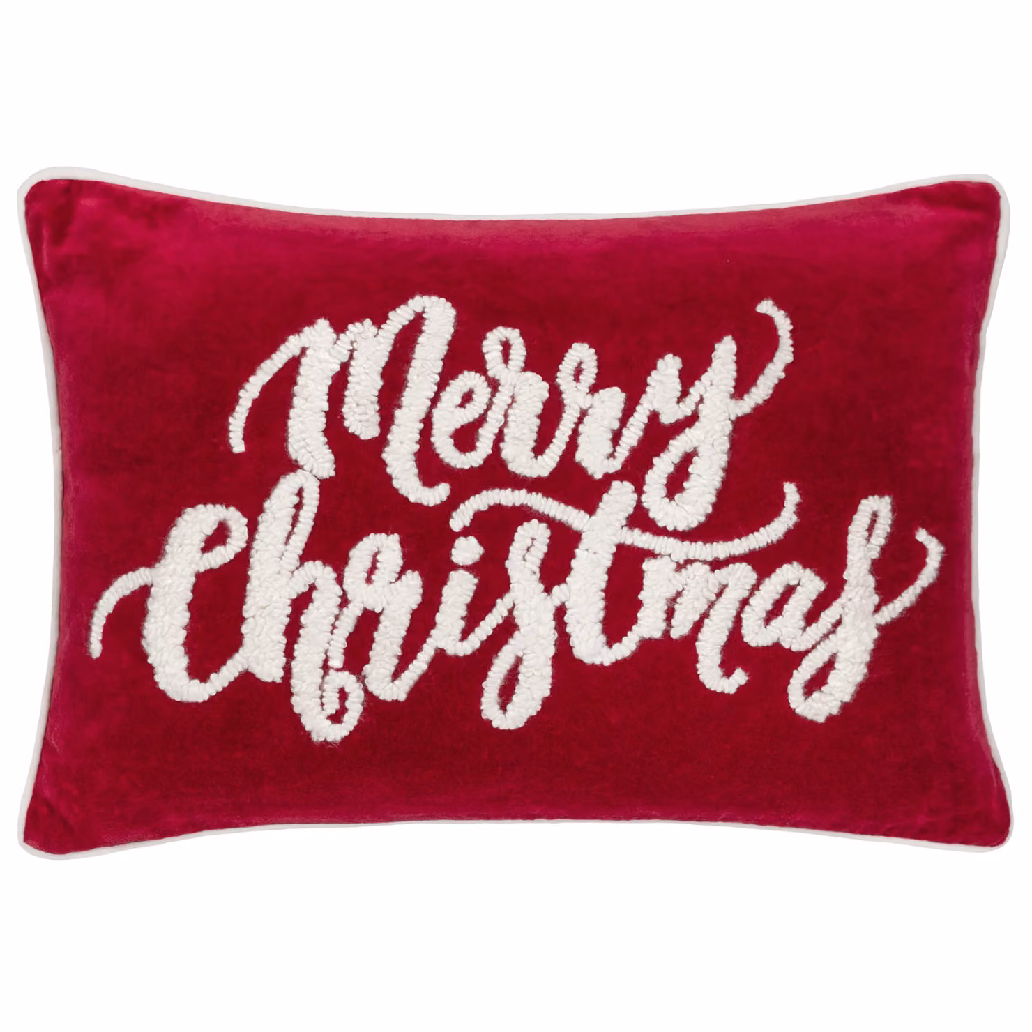 Paoletti Winter Merry Christmas Red Cotton Velvet Decorative Cushion, W/H: 50 x 35 cm – 4