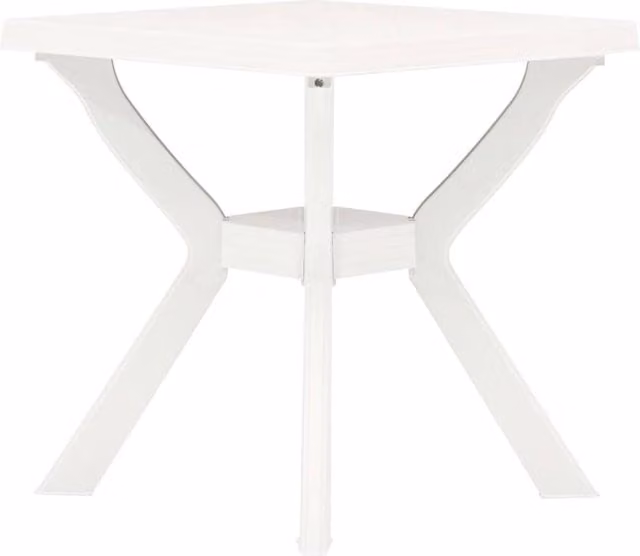 Berkfield Home Bistro Table in White Plastic, W/D/H: 70 x 70 x 72 cm