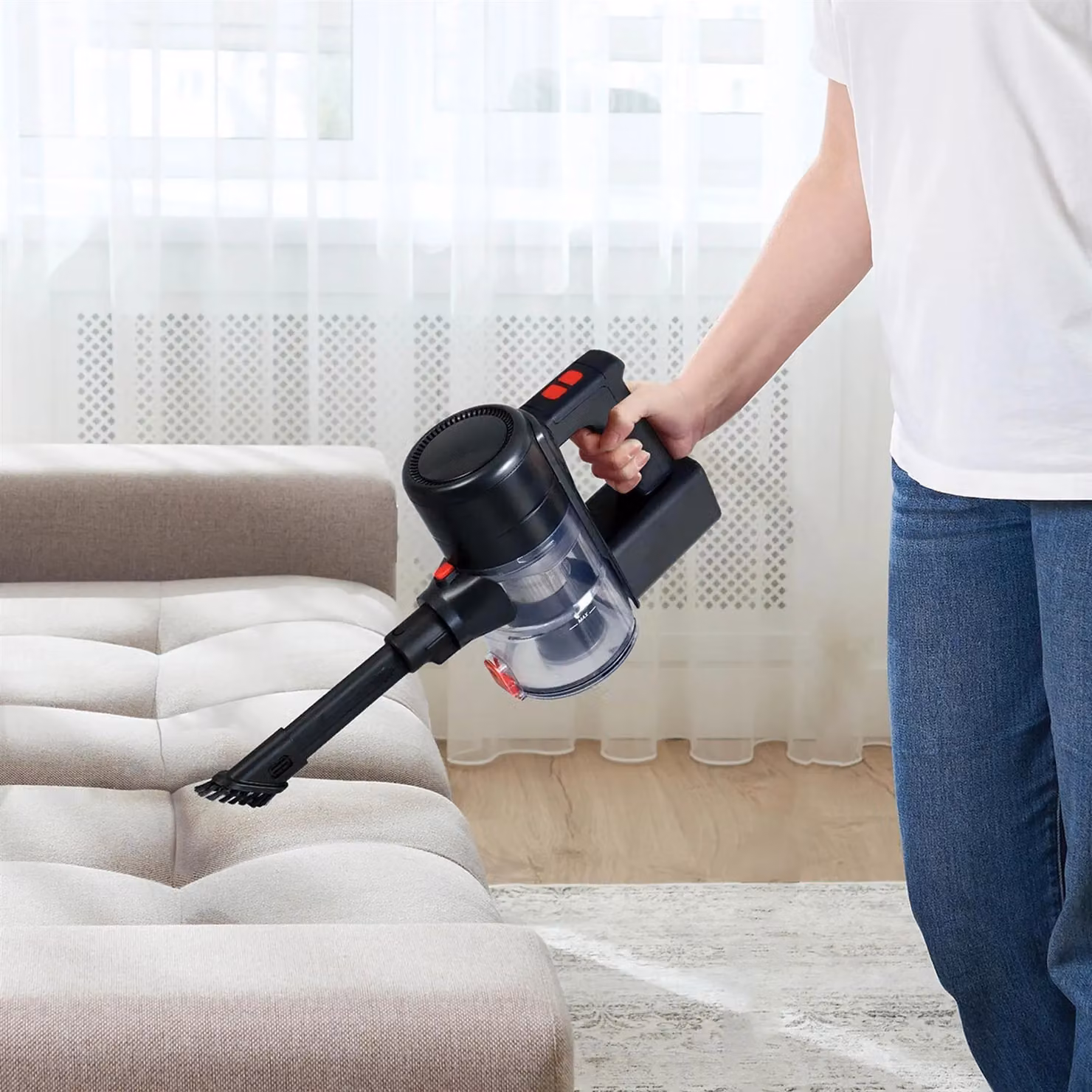 Ewbank Airblitz 2-in-1 Cordless Bagless Stick Vacuum Cleaner with HEPA Washable Filter and LED Headlight – 3
