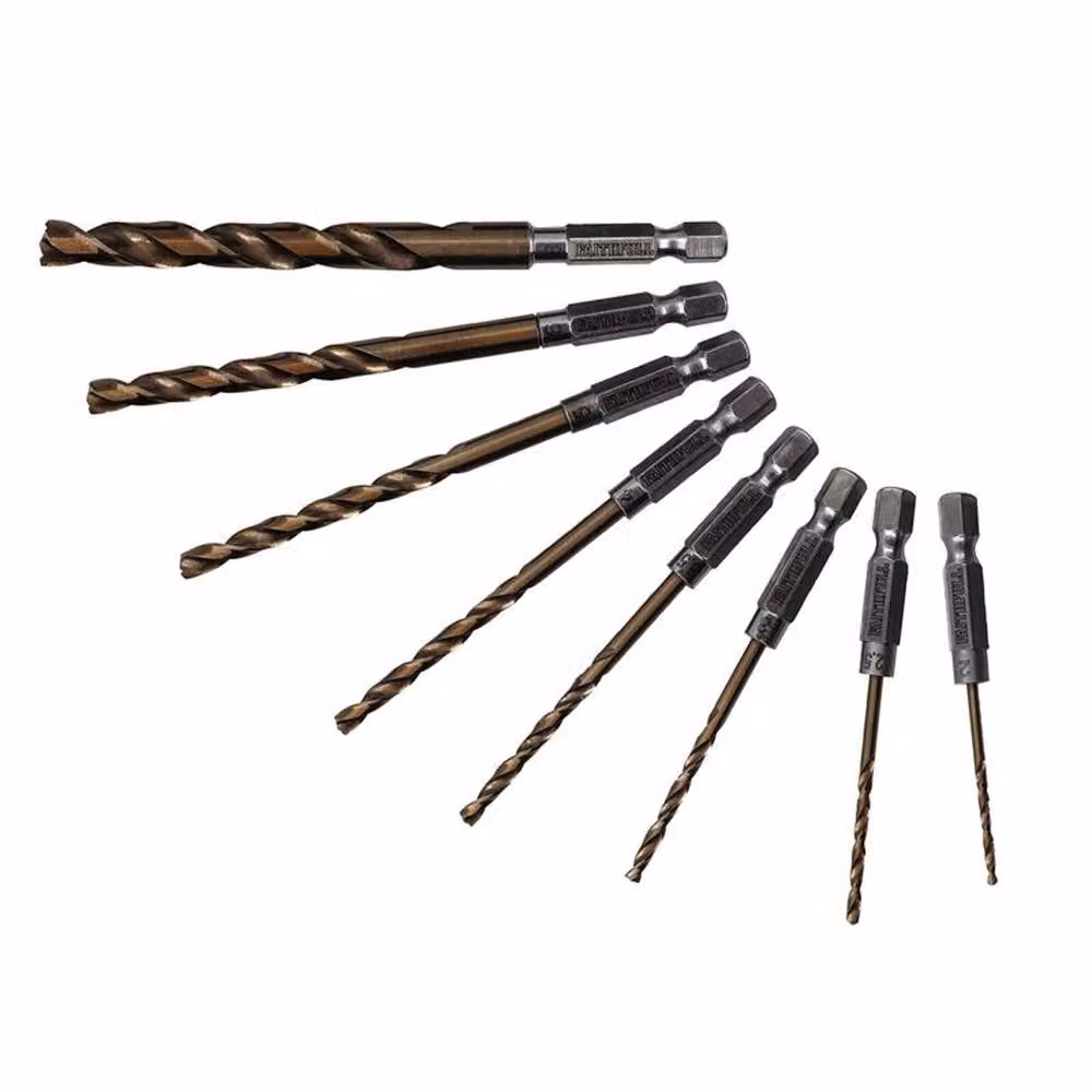 Faithfull 8 Piece Quick Change Cobalt HSS Impact Twist Drill Bit Set in Blue and Bronze – 2