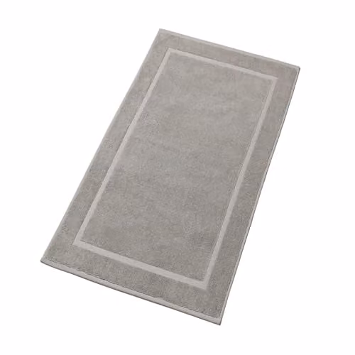 Christy Renaissance Cotton Towelling Bath Mat, Grey, W: 52 cm x D: 90 cm x H: 1 cm