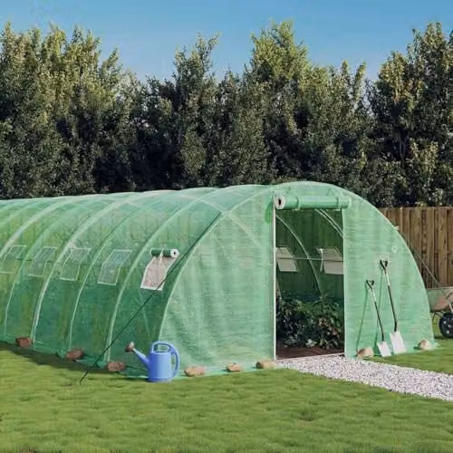 vidaXL Greenhouse with Green Steel Frame, 88 m2, W: 22 m, D: 4 m, H: 2 m – 2