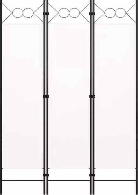 Berkfield Home 3-Panel Metal Room Divider in White, W/H: 120 x 180 cm