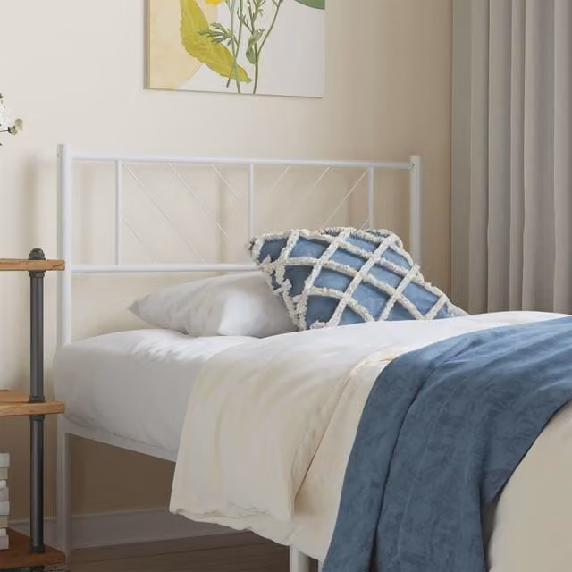 Berkfield Home Classic Metal Headboard in White, 100 cm