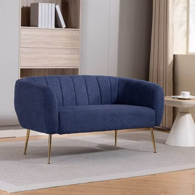 Artemis Home Stanton 2 Seat Blue Fabric Upholstered Sofa with Solid Wood Frame – 1