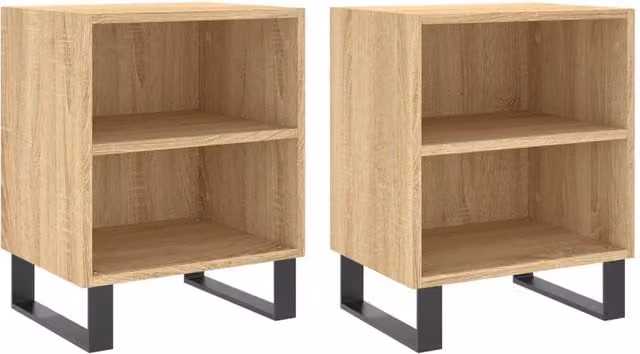 Berkfield Home Set of 2 Sonoma Oak Bedside Cabinets in Brown, W/D/H: 40 x 30 x 50 cm – 1