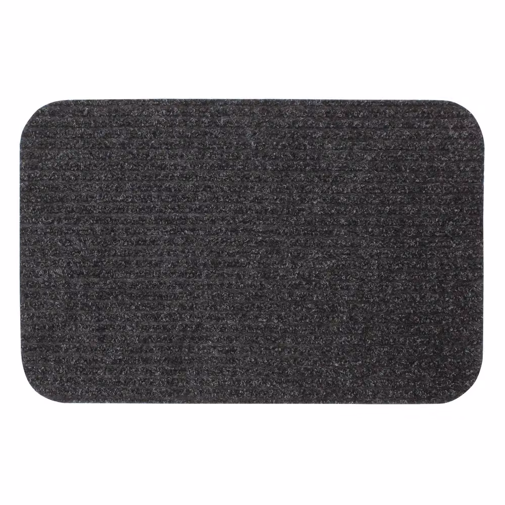 JVL Delta Rectangular Brushing Door Mat, Anthracite Grey, W: 40 cm, D: 60 cm – 2