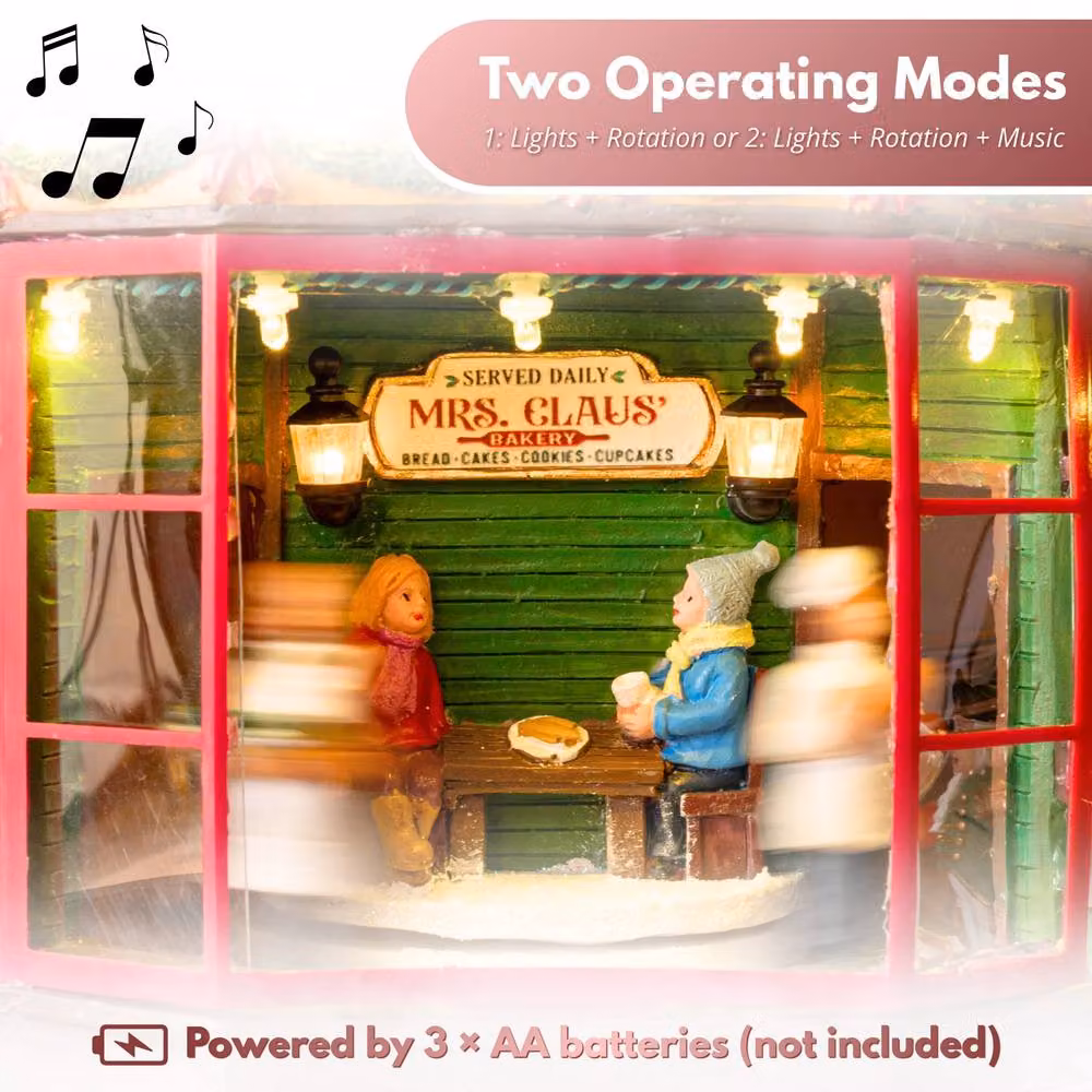 Marco Paul Musical Mrs Claus' Bakery LED Christmas Tabletop Decoration with Oil Diffuser in Multicolour – 8