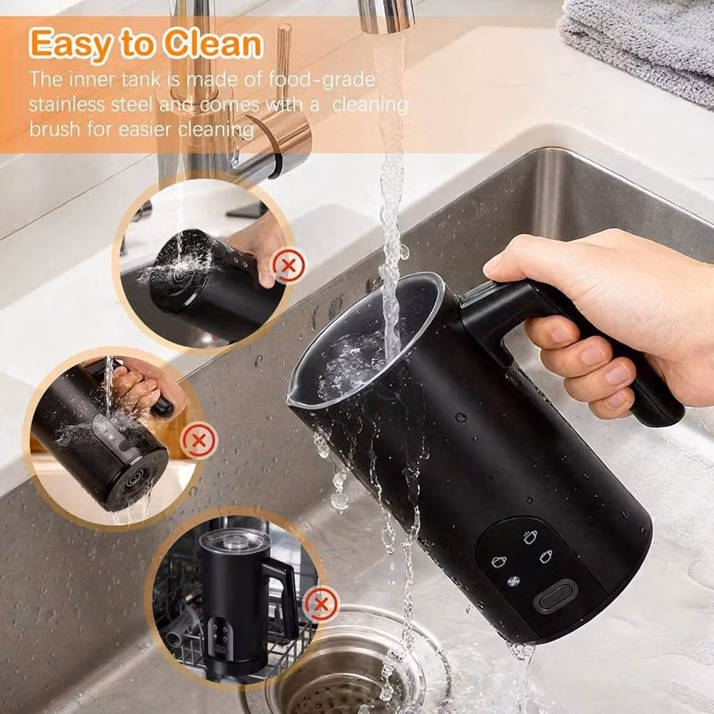 Kelvenix 2026 4-in-1 Electric Milk Frother with Cocoa Function in Black – 4