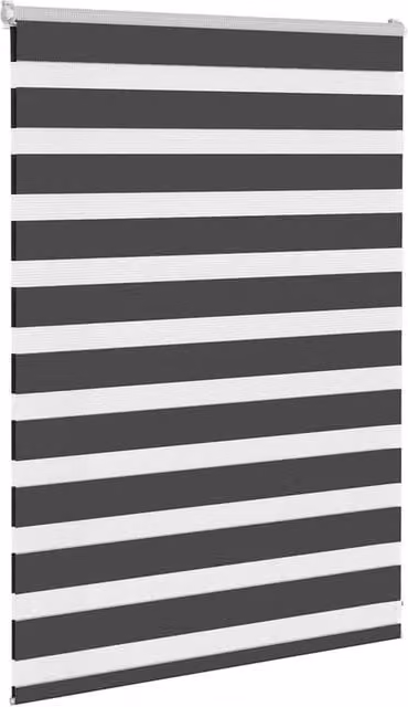 Berkfield Home Elegant Zebra Blind in Black Polyester, W/H: 100 x 100 cm