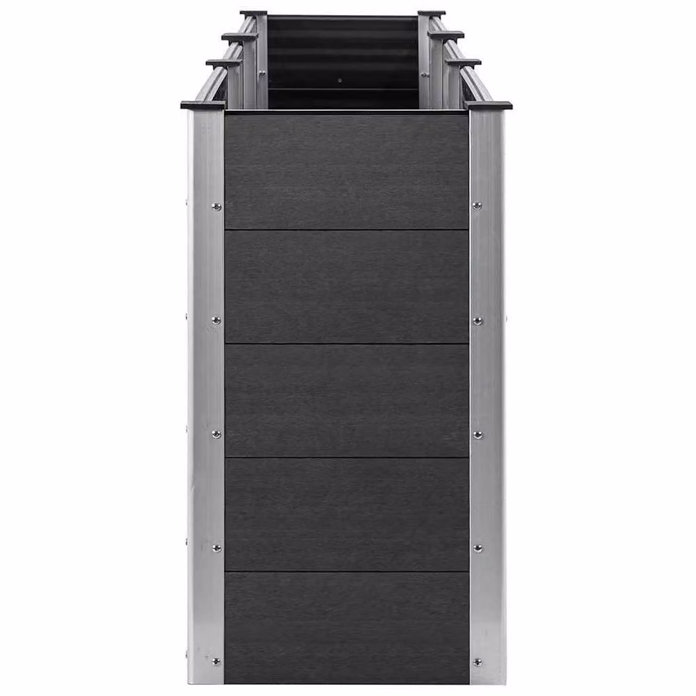 Berkfield Home Garden Raised Bed in Grey WPC, W: 300 cm, D: 50 cm, H: 91 cm – 4
