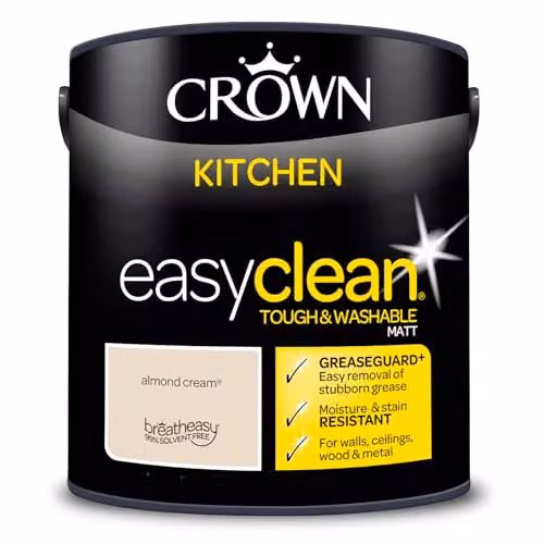 Crown Easyclean Matt Kitchen Paint, Beige, 2.5l – 3